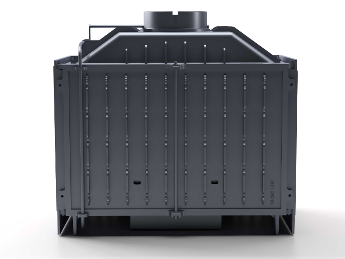 Döküm Şömine Haznesi Klapeli Üç Tarafı Camlı 70 cm