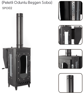 SPO02 Peletli Odunlu Beşgen Soba