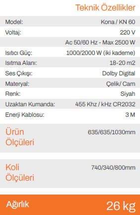 KONA SERİSİ ISITICILI