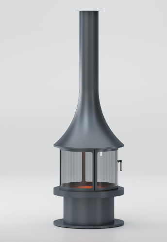Yuvarlak Camlı Model Orta Şömine 90X90