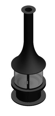 YUVARLAK CAMLI ORTA ŞÖMİNE 90X90