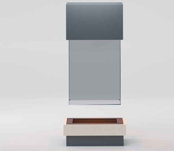 ASMA DİKDÖRTGEN CAMLI MODEL ORTA ŞÖMİNE 95X65