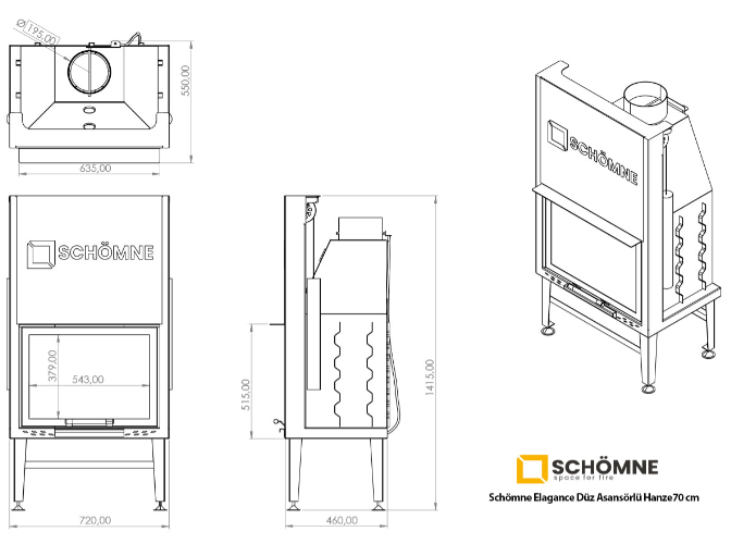 70 CM DÜZ ASANSÖRLÜ ŞÖMİNE HAZNESİ