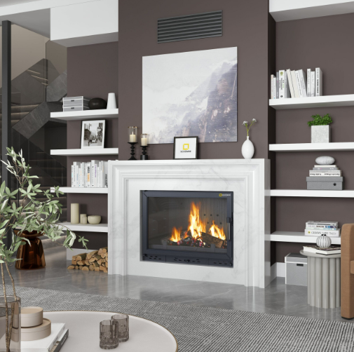 Döküm Şömine Haznesi Klapeli Tek Camlı 70 cm