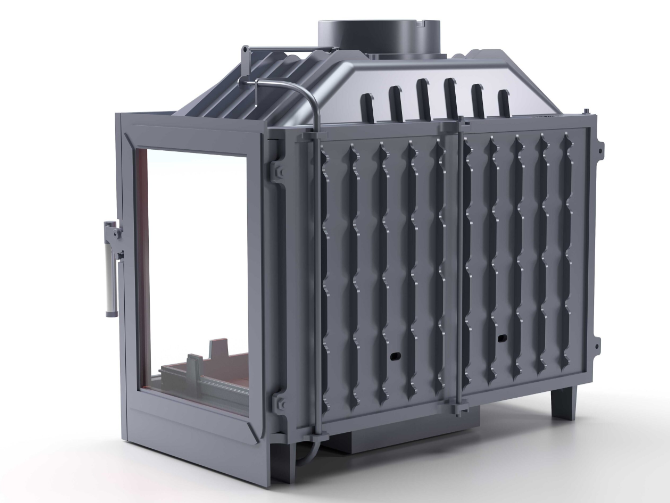 Döküm Şömine Haznesi Klapeli Sağ Camlı 70 cm