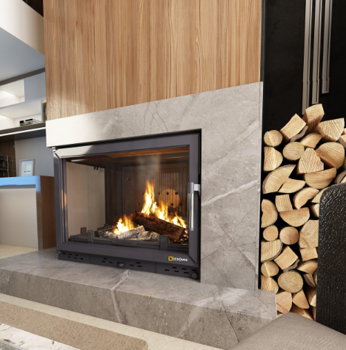 Döküm Şömine Haznesi Klapeli Sol Camlı 70 cm