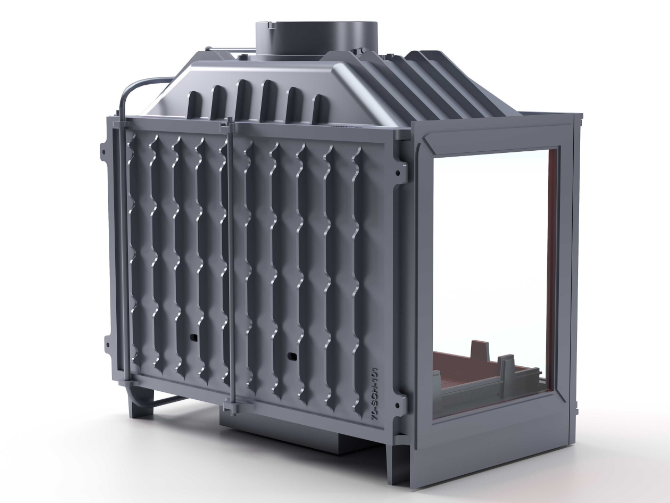 Döküm Şömine Haznesi Klapeli Sol Camlı 70 cm