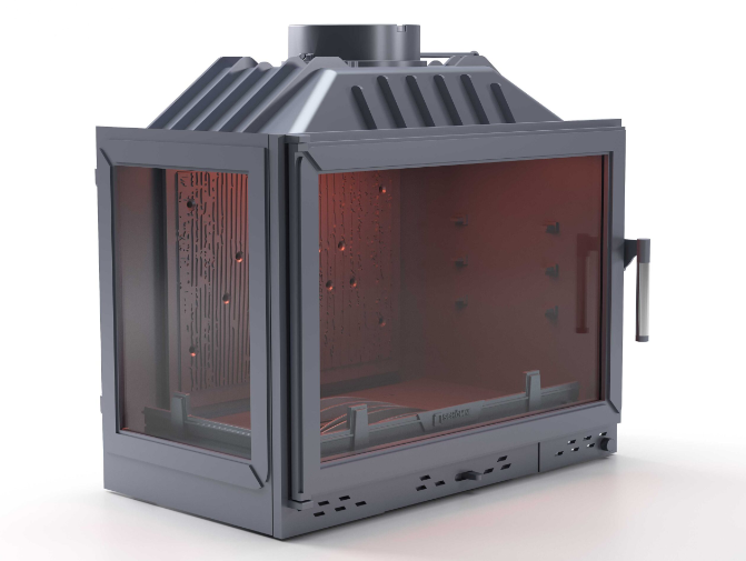 Döküm Şömine Haznesi Klapeli Sol Camlı 70 cm