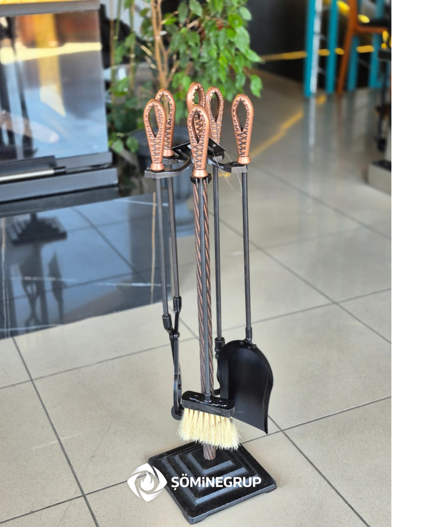 Şöminegrup 5’li Lüks Şömine & Soba Maşa Takımı