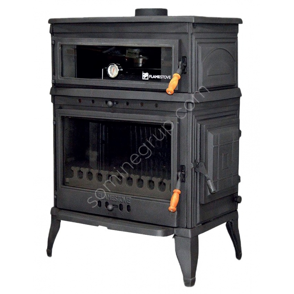 FS-044YK RETRO DİK TEK CAMLI KUZİNELİ YAN KAPAKLI DÖKÜM ŞÖMİNE