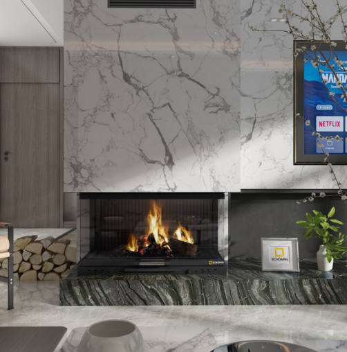 ÜÇ TARAFI CAMLI ASANSÖRLÜ ŞÖMİNE HAZNE ÇEŞİTLERİ