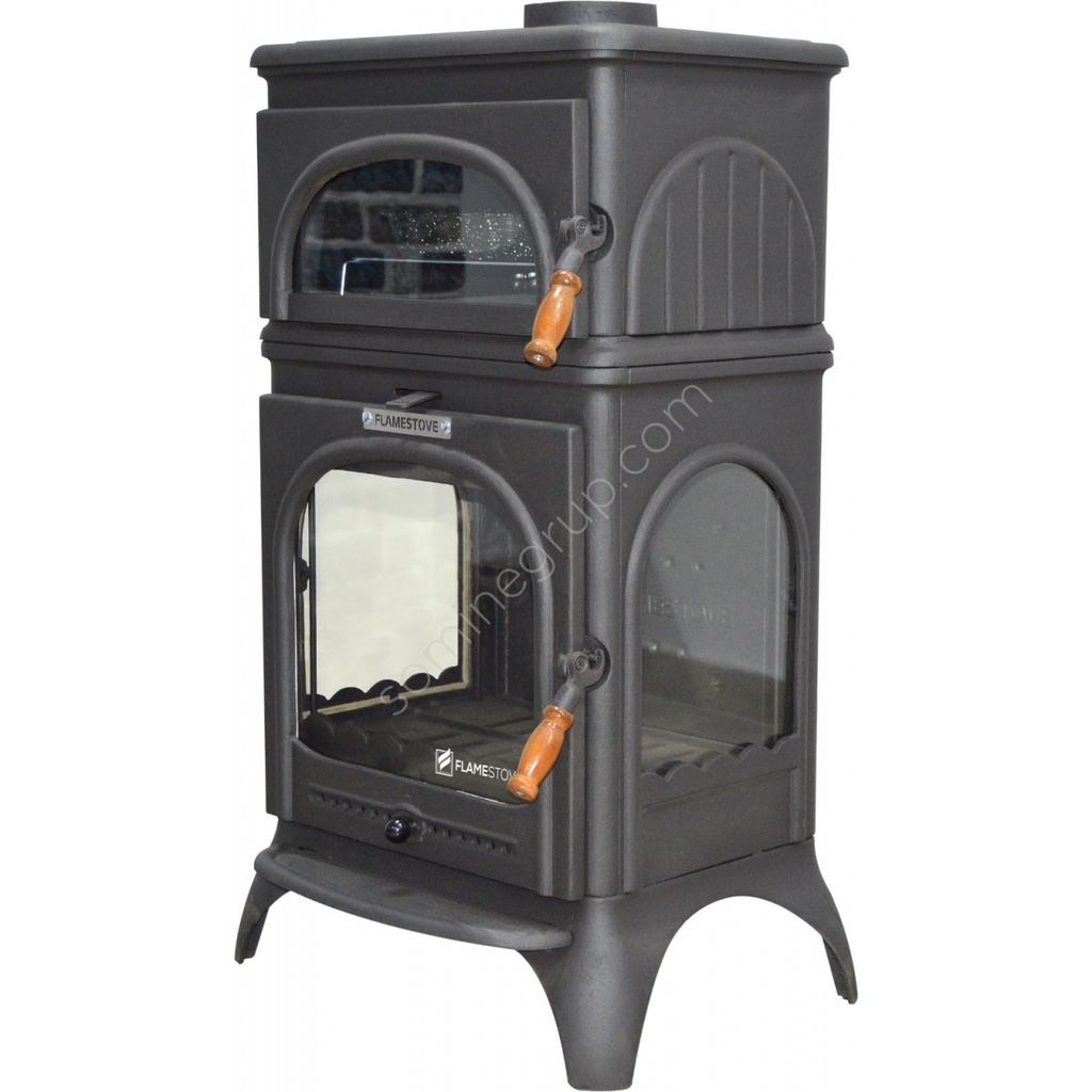 FS-024 MODENA LÜX OVEN 3 CAMLI KUZİNELİ DÖKÜM SOBA 