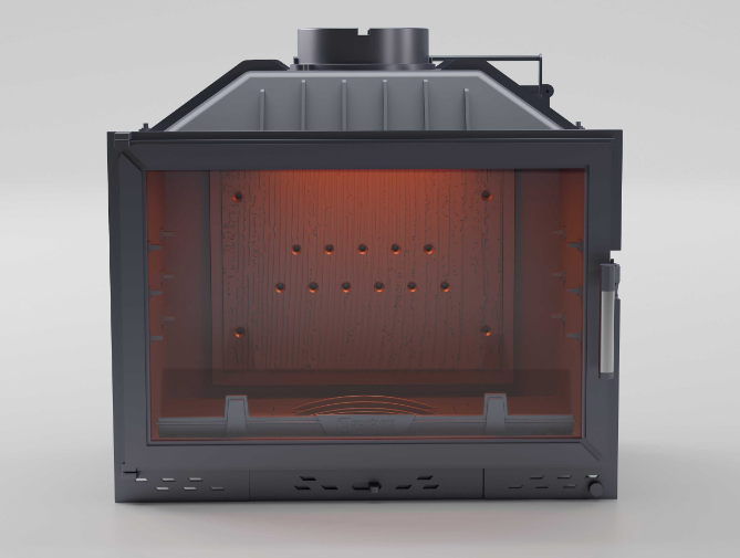 Döküm Şömine Haznesi Klapeli Tek Camlı 70 cm