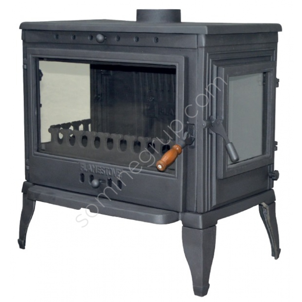 FS-042YK RETRO LÜX 3 CAMLI YAN KAPAKLI ŞÖMİNE DÖKÜM SOBA 